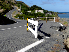 The streets of New Zealand: pretty often there is something missing A washout