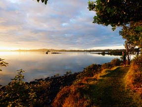 Sonnenaufgang auf Aroha Island