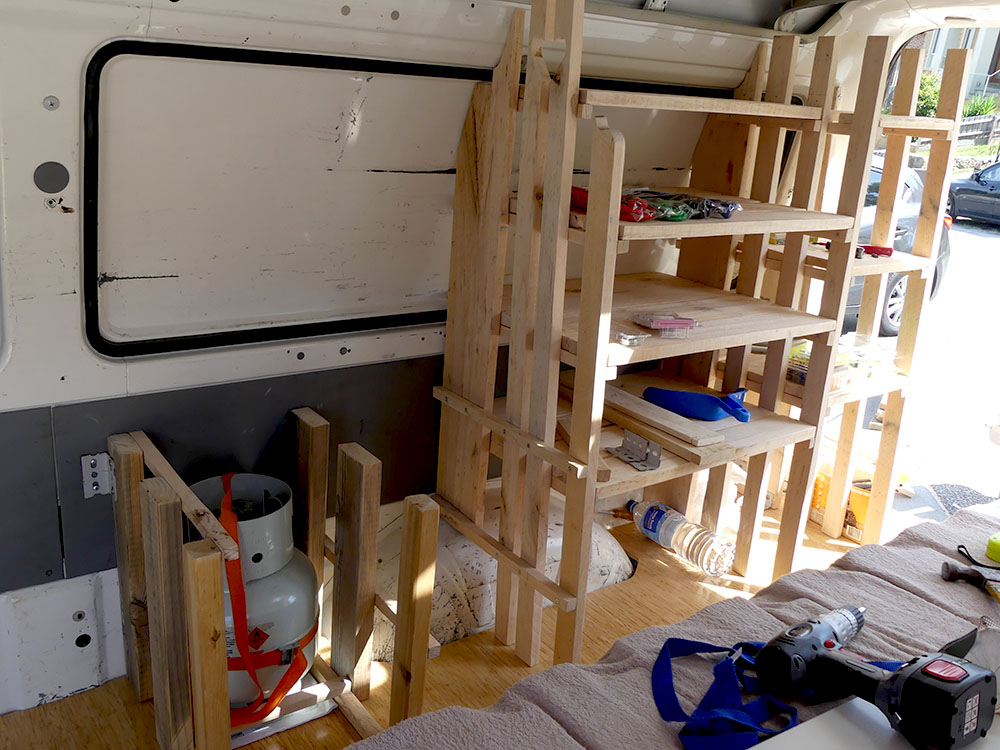 Shelves and kitchen construction. Step by step Step by step construction
