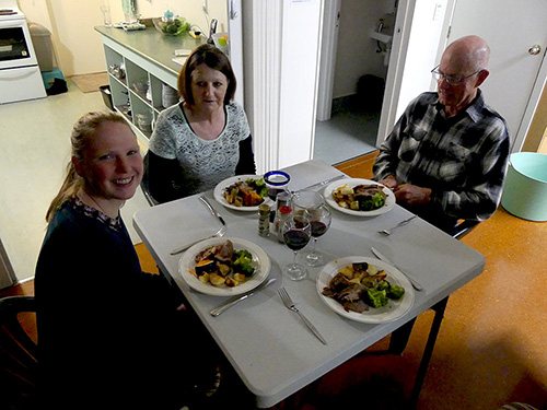 Invitation of Wendy & Simon. We dined the Kiwi way Wendy, Simon & Bianca