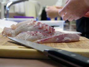 Fertig geschnittene Fischfilets