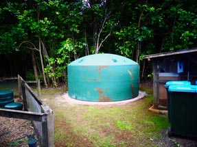 Wassertank auf Aroha Island