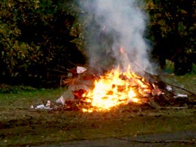 Autumn fire at Chris property