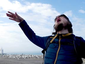 Thomas vor der Gannets Kolonie