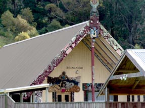 Marae with carving art