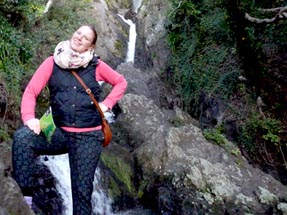 Wairere falls with Bianca