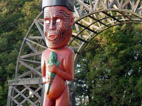 Maori orange statue