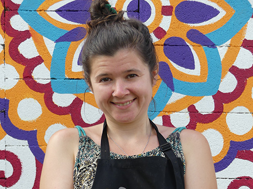 This is Jess with her Baba Ganoush. Thank you for the wonderful time together and the amazing recipe Jess with her Baba Ganoush